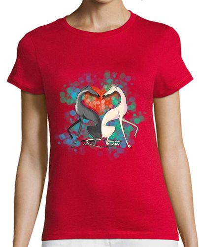 Camiseta Mujer Manga Corta Corazón galgo simétrico laTostadora - latostadora.com - Modalova