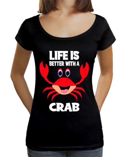 Camiseta mujer la vida es mejor con un cangrejo i cang - latostadora.com - Modalova