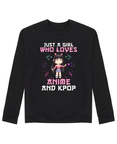 Sudadera Sin Capucha Unisex solo una chica que ama el anime k pop m laTostadora - latostadora.com - Modalova