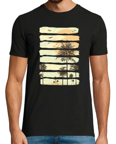 Camiseta verano atardecer palmera playa océano artístico paraíso vacaciones - latostadora.com - Modalova