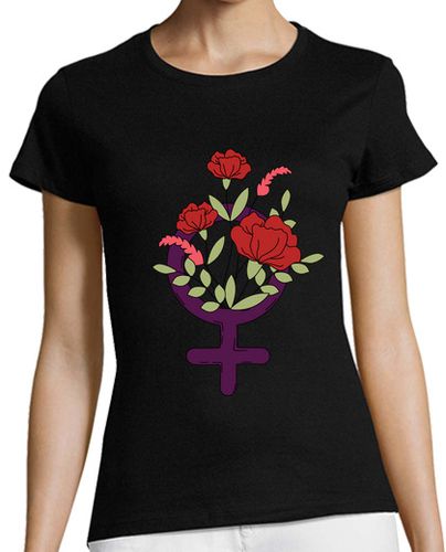 Camiseta mujer Símbolo feminista flores - latostadora.com - Modalova