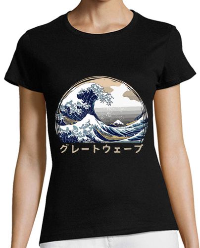 Camiseta mujer la gran ola kanagawa arte japonés - latostadora.com - Modalova