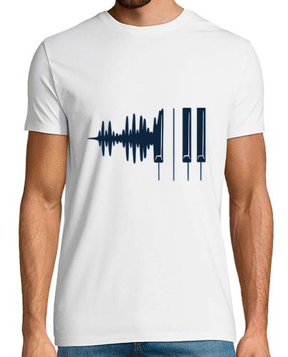 Camiseta Hombre Manga Corta ondas de sonido de piano laTostadora - latostadora.com - Modalova