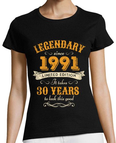 Camiseta mujer 30 cumpleaños legendario regalo de 1991 - latostadora.com - Modalova
