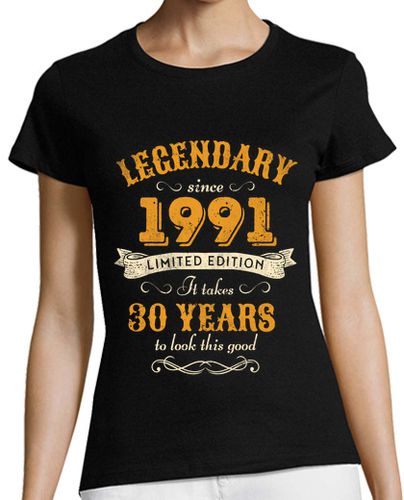 Camiseta mujer 30 cumpleaños legendario regalo de 1991 laTostadora - latostadora.com - Modalova