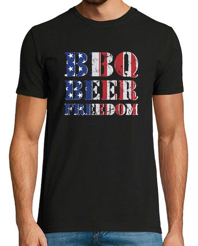 Camiseta BBQ Beer Freedom USA Flag Vintage Camouflage - latostadora.com - Modalova