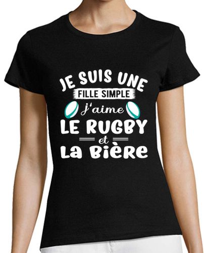 Camiseta mujer Soy una simple chica de rugby y cerveza - latostadora.com - Modalova