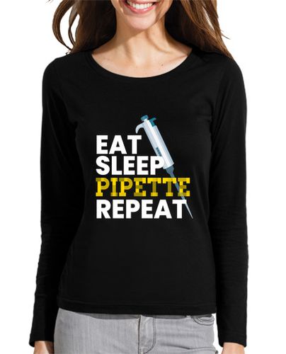 Camiseta mujer comer dormir pipeta repetir microbiolog - latostadora.com - Modalova