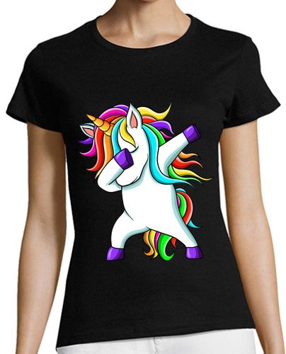 Camiseta Mujer Manga Corta divertido lindo arco iris dabbing unico laTostadora - latostadora.com - Modalova