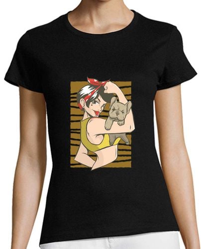 Camiseta Mujer Manga Corta pin up girl bulldog diseño laTostadora - latostadora.com - Modalova