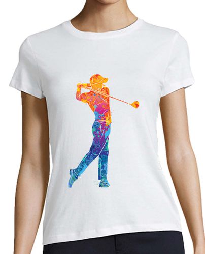 Camiseta mujer golfista acuarela - latostadora.com - Modalova