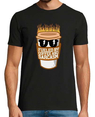Camiseta Fueled By Coffee And Sarcasm Funny Sarcastic - latostadora.com - Modalova