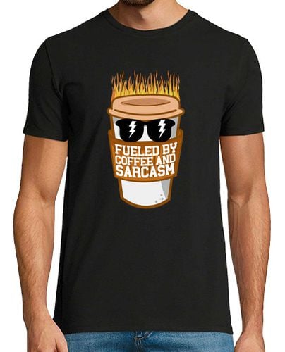 Camiseta Hombre Manga Corta Fueled By Coffee And Sarcasm Funny Sarcastic laTostadora - latostadora.com - Modalova