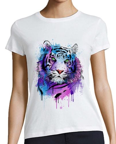 Camiseta Mujer Manga Corta Tiger Watercolor laTostadora - latostadora.com - Modalova