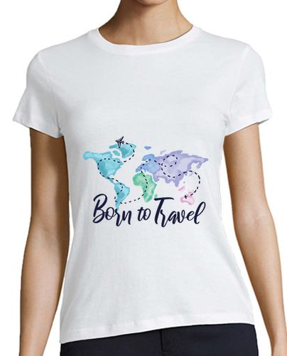 Camiseta mujer nacido para viajar acuarela - latostadora.com - Modalova