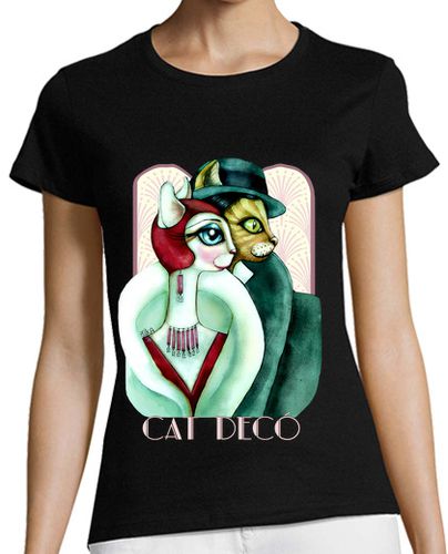 Camiseta mujer Camiseta Art decó Cat decó - latostadora.com - Modalova