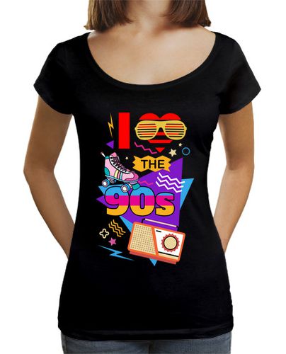 Camiseta Mujer Cuello Ancho Loose Fit I love the nineties I love the 90s Party laTostadora - latostadora.com - Modalova