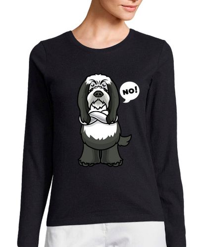 Camiseta Mujer Manga Larga regalo divertido del perro collie barbu laTostadora - latostadora.com - Modalova