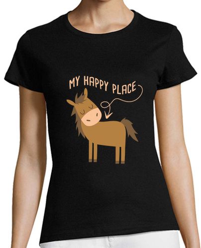 Camiseta mujer amante de los caballos mi lugar feliz a - latostadora.com - Modalova