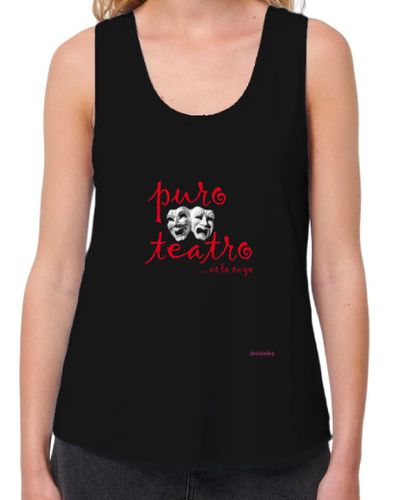 Camiseta mujer teatro, Mujer, tirantes anchos y Loose Fit, negra - latostadora.com - Modalova