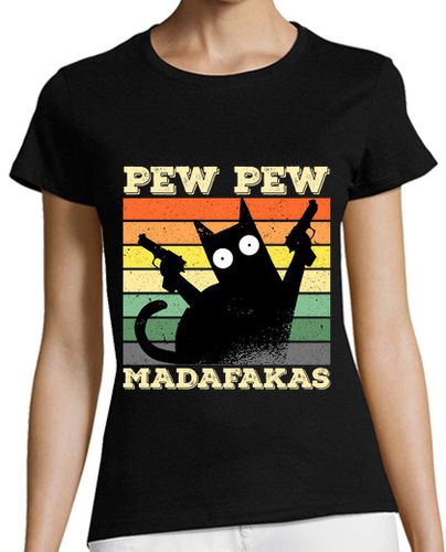 Camiseta mujer Pew Pew Madafakas gato gracioso laTostadora - latostadora.com - Modalova