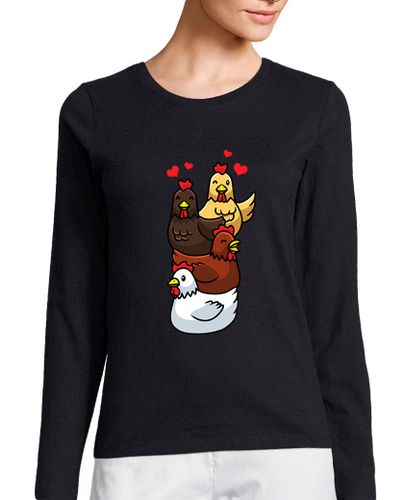 Camiseta Mujer Manga Larga pollos pollo granja regalo pollo gracio laTostadora - latostadora.com - Modalova