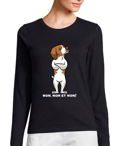 Camiseta Mujer Manga Larga ttu breton spaniel perro laTostadora - latostadora.com - Modalova