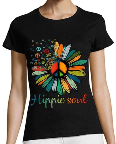 Camiseta mujer hippie flor paz amor alma feliz laTostadora - latostadora.com - Modalova