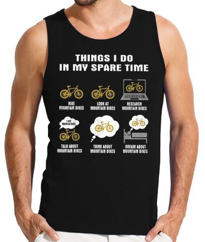 Camiseta Hombre Sin Mangas 6 cosas que hago en bicicleta de montañ laTostadora - latostadora.com - Modalova