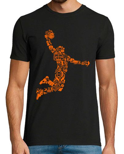 Camiseta Hombre Manga Corta Silueta Jugador De Baloncesto Collage NBA Basketball Deporte laTostadora - latostadora.com - Modalova