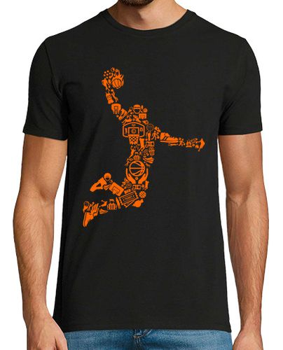 Camiseta Silueta Jugador De Baloncesto Collage NBA Basketball Deporte - latostadora.com - Modalova