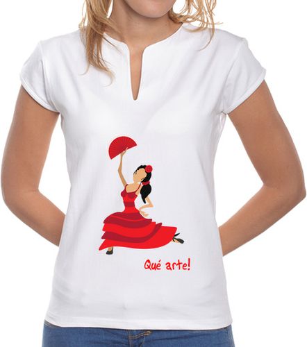 Camiseta Mujer Cuello Mao Diseño SEVILLANAS COLORES laTostadora - latostadora.com - Modalova