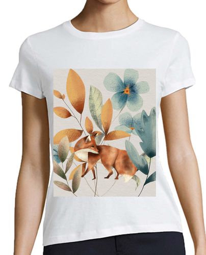 Camiseta mujer precioso zorro con flores - latostadora.com - Modalova