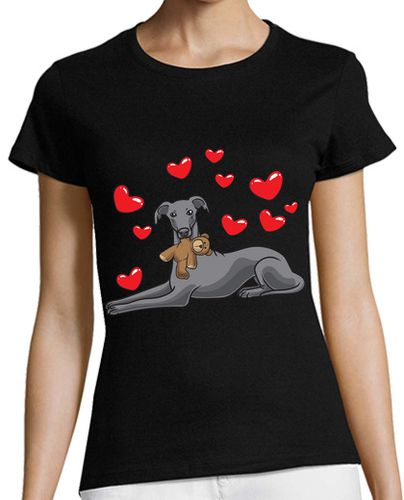 Camiseta Mujer Manga Corta perro galgo italiano con peluche laTostadora - latostadora.com - Modalova