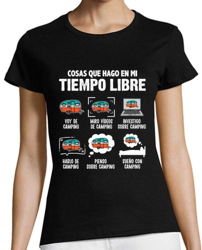Camiseta mujer Me Encanta el Camping Caravana Camper Van - latostadora.com - Modalova