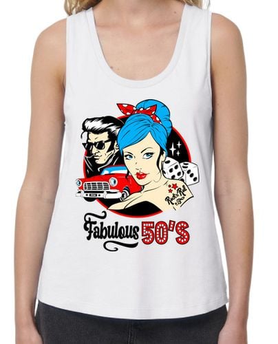 Camiseta Mujer Tirantes Loose Fit Rockabilly Pin Up Girl Retro 50s Rock and Roll Rockers laTostadora - latostadora.com - Modalova