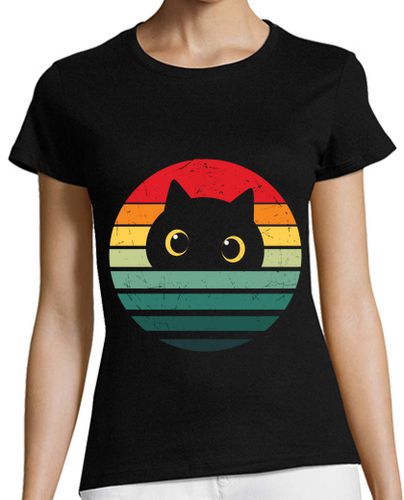 Camiseta mujer diseño de gato vintage - latostadora.com - Modalova