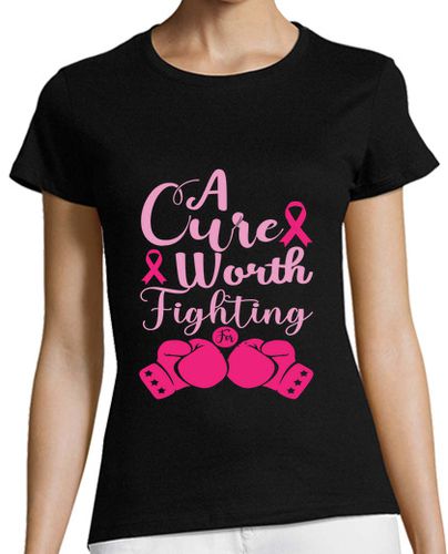 Camiseta mujer una cura que vale la pena combatir el c - latostadora.com - Modalova