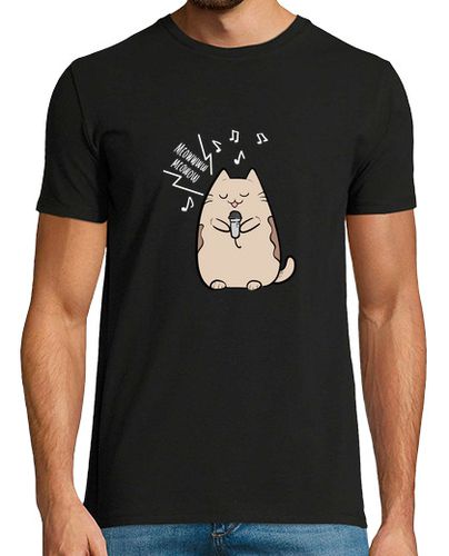 Camiseta Hombre Manga Corta lindo karaoke gato anime amante de la música manga gatos regalo laTostadora - latostadora.com - Modalova