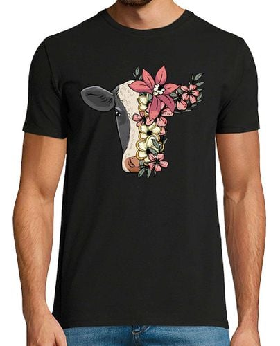 Camiseta Hombre Manga Corta vaca con flores granjero criador de vac laTostadora - latostadora.com - Modalova