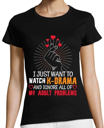 Camiseta mujer solo quiero ver kdrama corazón coreano - latostadora.com - Modalova