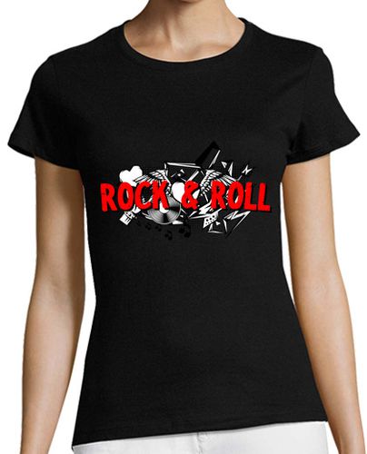 Camiseta mujer rock roll logo rockero amante de la mús - latostadora.com - Modalova