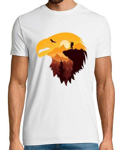 Camiseta águila silueta y bonito colorido paisaj - latostadora.com - Modalova