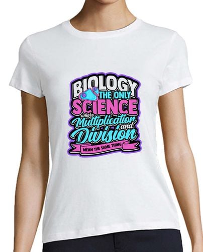 Camiseta Mujer Manga Corta biología la única ciencia microbiología laTostadora - latostadora.com - Modalova