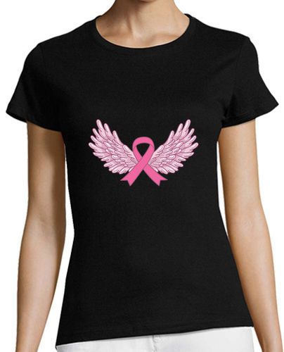 Camiseta Mujer Manga Corta cinta rosa alas cáncer de mama laTostadora - latostadora.com - Modalova