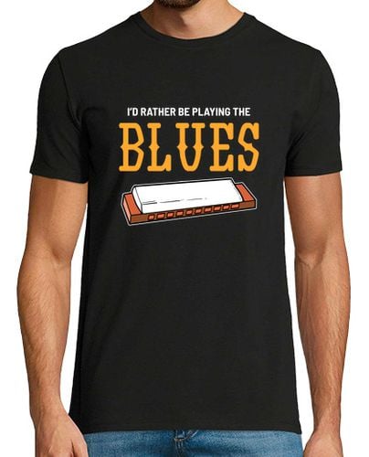 Camiseta Hombre Manga Corta tocando el blues, reproductor de música country, arpa, regalo laTostadora - latostadora.com - Modalova