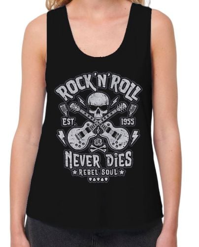 Camiseta Mujer Tirantes Loose Fit Rock and Roll Never Dies laTostadora - latostadora.com - Modalova