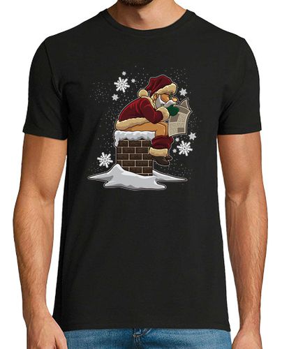 Camiseta Santa Claus Shits In The Chimney - latostadora.com - Modalova