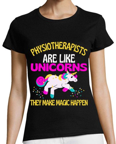 Camiseta Mujer Manga Corta fisioterapeuta unicornio fisio mágico laTostadora - latostadora.com - Modalova