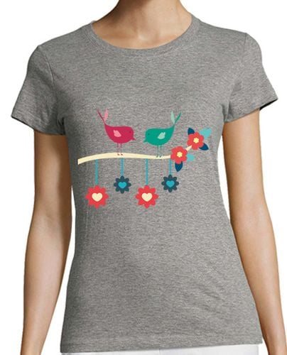 Camiseta Mujer Manga Corta BRSM Birds Flowers laTostadora - latostadora.com - Modalova